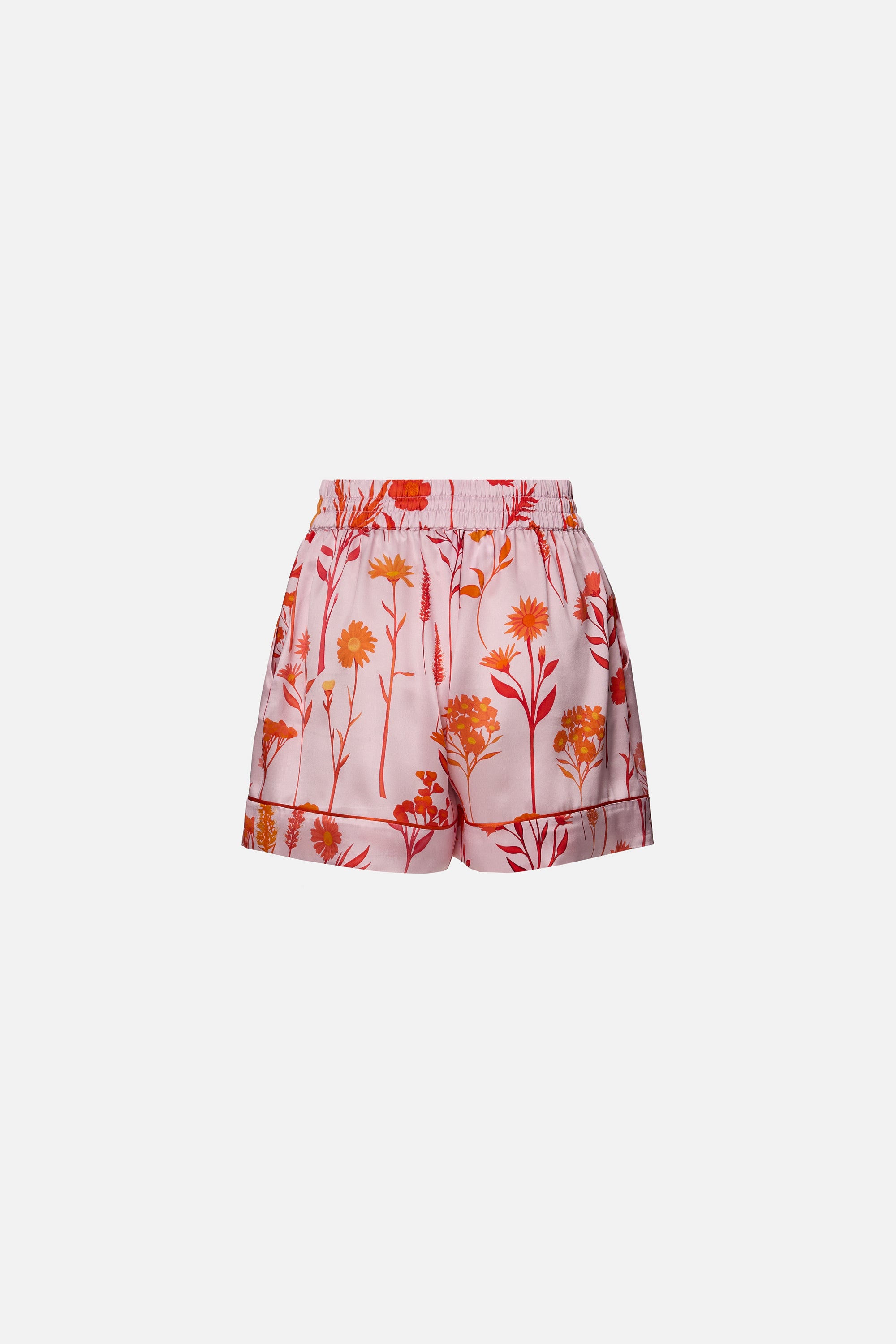 Short Mătase floral roz