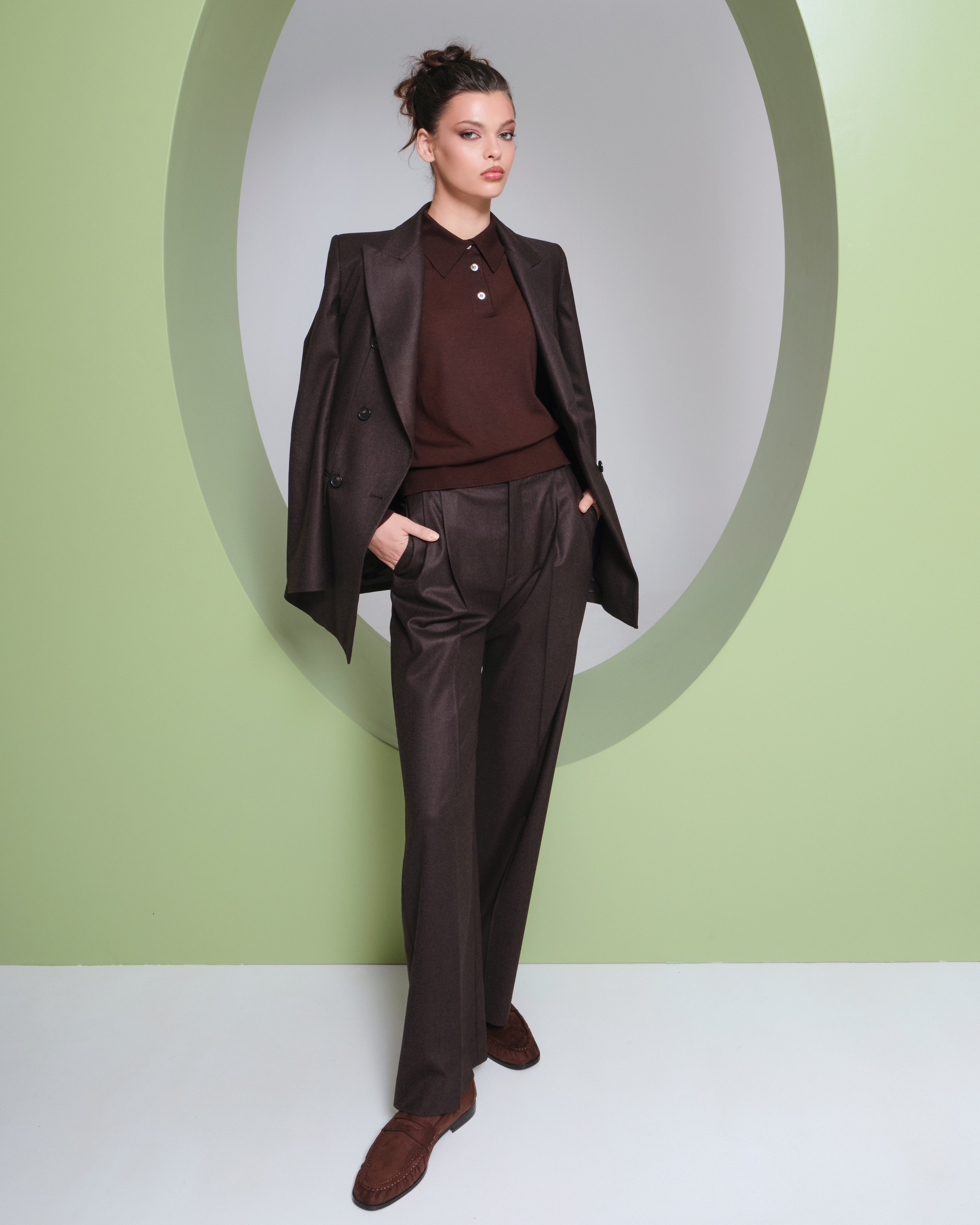 Pantalon lană  maro